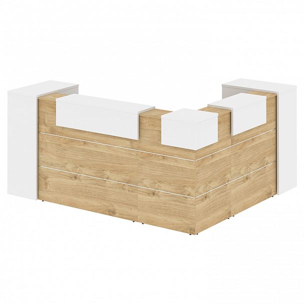 Ресепшн Г-образный "Onix" O.R-K-29 тиквуд светлый/белый - Вид 2