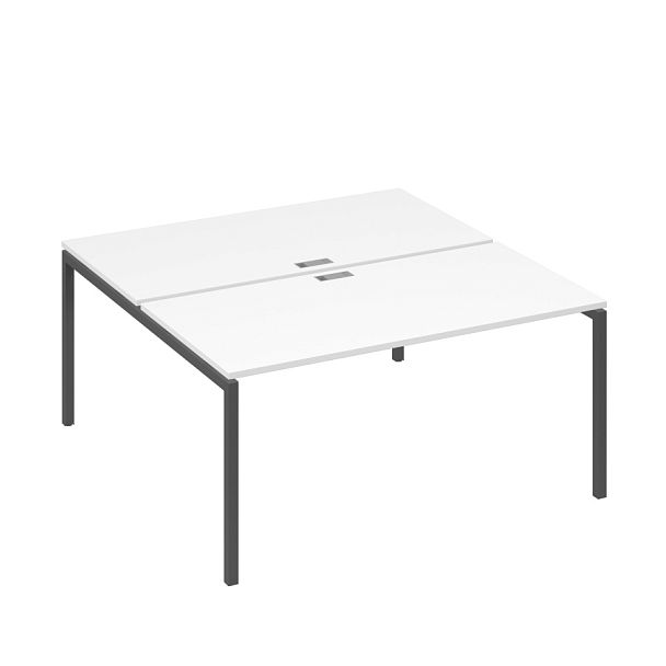 Рабочая станция (2х160) с металлокаркасом DUE A4 А4 Б2 178 БП белый премиум / металлокаркас антрацит - Вид 1