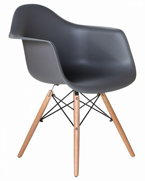 Стул обеденный DOBRIN DAW (ножки светлый бук, цвет сиденья тёмно-серый (GR-04)) - Вид 1