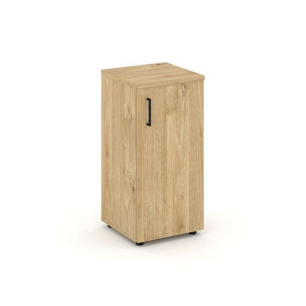 Стайл Проджект Шкаф низкий узкий SN.STU-301(R) Тиквуд Светлый/Черный Ручки 400*400*833 - Вид 1