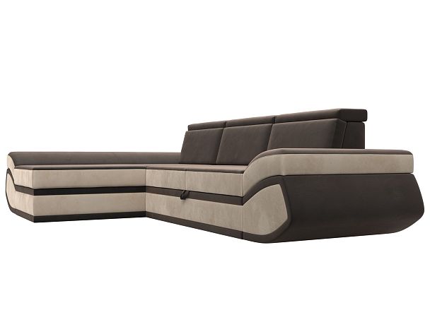 Диван угловой Лига-032 левый угол Велюр коричневый - Вид 3