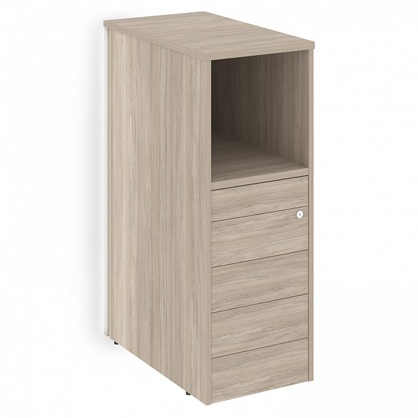 Тумба с подсветкой 5 ящиков TIP-ON завершающая "Onix" O.R-TV-5TIP.S дуб аттик - Вид 1