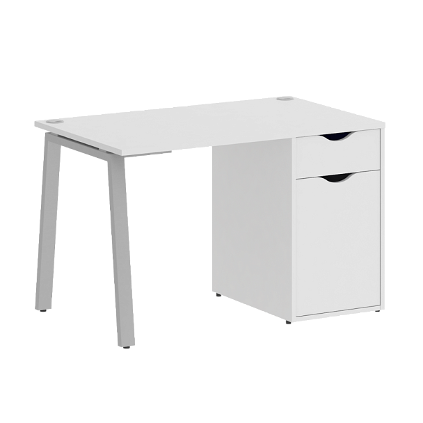 Home Office Стол письменный VR.SP-3-118.1.A Белый/Серый металл 1180*720*750 - Вид 1