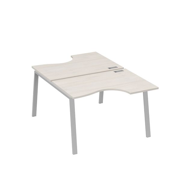 Рабочая станция со столами (2х120) каркас TRE A4 А4 Б3 183  БП дуб / металлокаркас серый - Вид 1