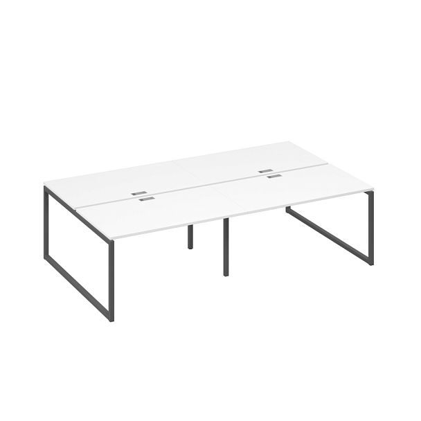 Рабочая станция на металлокаркасе QUATTRO (4х140) A4 А4 Б4 177-2 БП белый премиум / металлокаркас антрацит - Вид 1