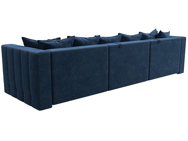 Диван угловой Лига-052 НПБ Лонг угол универсальный Велюр синий - Вид 5