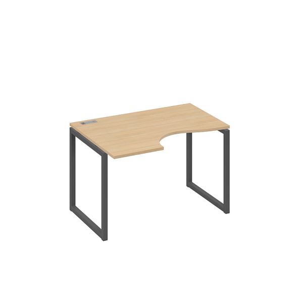 Стол эргономичный левый "Классика" на металлокаркасе QUATTRO A4 А4 Б4 041 БП натуральный дуб / металлокаркас антрацит - Вид 1