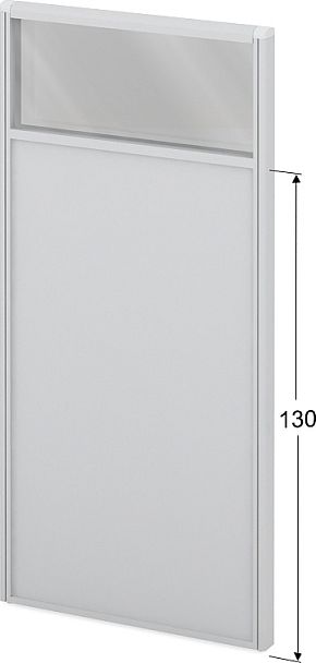 Модуль комбинированный "Мобильные офисные перегородки «Логика»"  ПК-ЛГ-МДК167х80/130С/Д-В1-301 серый - Вид 1