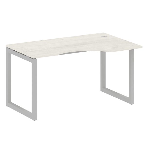 Metal System Quattro Стол криволинейный правый на О-образном м/к 50БО.СА-2 (R) Дуб наварра/Серый металл 1400*900*750 - Вид 1