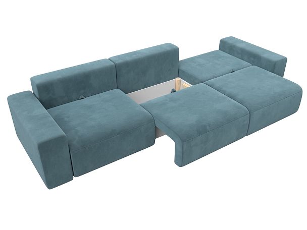 Диван прямой Лига-036 Классик Лонг Велюр бирюзовый - Вид 8
