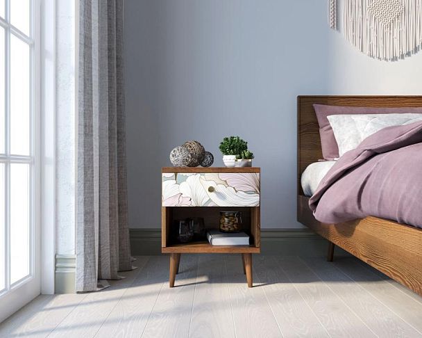 Тумбочка Berber с открытой полкой 31 принт арт BB33/Print_31, разноцветная - Вид 2