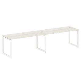 Metal System Quattro Р. ст. на 2 раб. места на О-образном м/к 50БО.СМ-2.4 Дуб наварра/Белый металл 3200*720*750 - Фото предпросмотра
