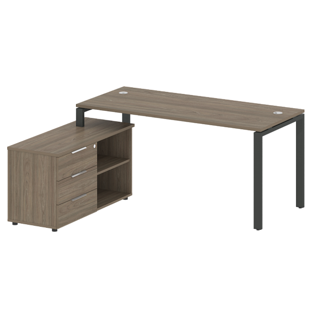 Metal System Р. ст. с тумбой на П-образном м/к БП.РС-СТС-2.4 (L) Вяз/Антрацит металл 1700*1520*750 - Вид 1