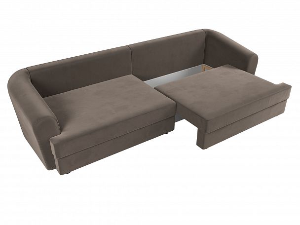 Прямой диван Милтон (полностью велюр коричневый) - Вид 6