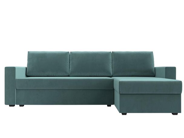 Угловой диван Траумберг Лайт правый (полностью Велюр бирюзовый) - Вид 2