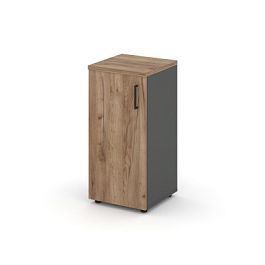 Style Project Шкаф низкий узкий SN.STU.E-301(L) Антрацит/Дуб Табак/Черный Ручки 400*400*833 - Фото предпросмотра