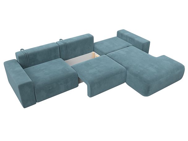 Диван угловой Лига-036 Классик Лонг правый угол Велюр бирюзовый - Вид 8