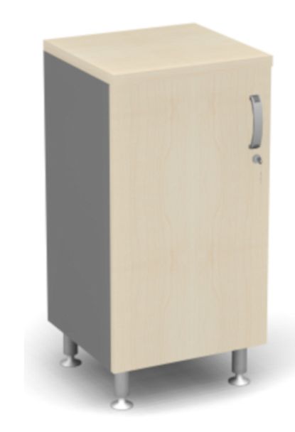 Стеллаж закрытый L,R Берлин Береза Майнау/Серый Ш32-45(L/R) - Вид 2