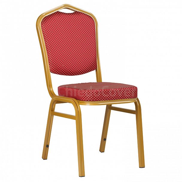 Стул Хит 25мм - алюминий, золото корона красная, стопируемый - Вид 1