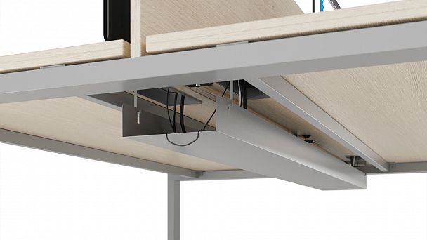 Стол письменный на металлоопорах Trend Metal 140x72x75 белый - Вид 6