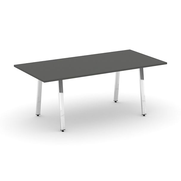 Style Project Direct Lux Стол переговорный M-SN-6A.SPRG-198.3 Антрацит/Нержавеющая Сталь/Хром 1980*980*25 - Вид 1