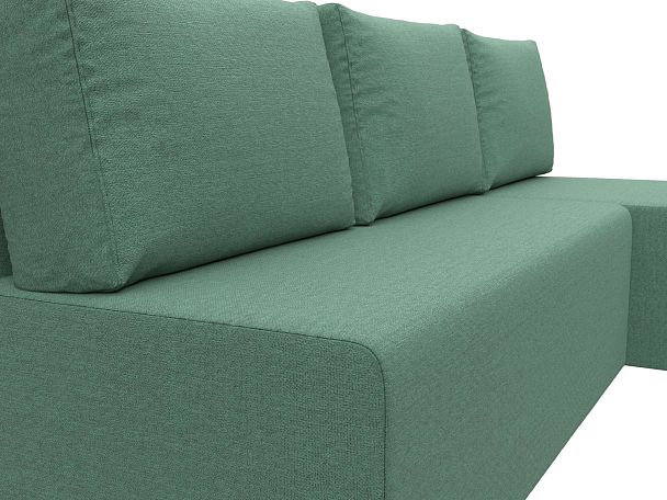 Диван угловой Поло правый угол Рогожка зеленый - Вид 4