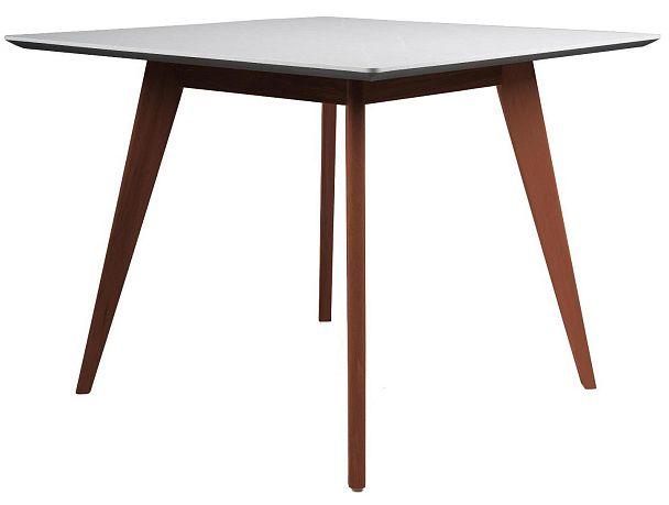 Стол Лунд 960*960 мрамор Бьянко Темный орех - Вид 4