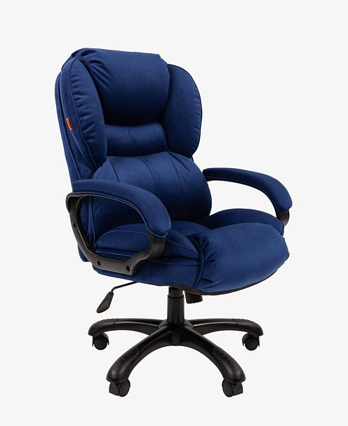 Кресло Chairman Home 434 Россия ткань Т-82 синее (черный пластик) - Вид 1