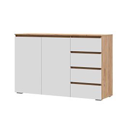 Хелен КМ 06 Комод 4 ящика (1502х958х460) белый/дуб крафт золото - Фото предпросмотра