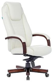 Кресло руководителя Бюрократ T-9923WALNUT слоновая кость кожа крестов. металл/дерево - Фото предпросмотра