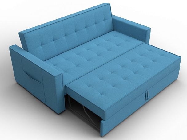 Диван прямой Лига-104 (160) Рогожка голубой - Вид 7