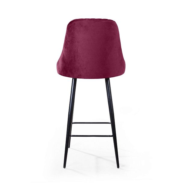 Стул барный William, бархат красный 16/ черный конус - Вид 5
