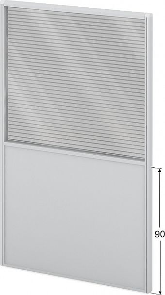 Модуль комбинированный "Мобильные офисные перегородки «Логика»" ПК-ЛГ-МДК200х120/90Ж/Д-В1-301 серый - Вид 1