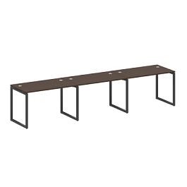 Metal System Quattro Р. ст. на 3 раб. места на О-образном м/к 40БО.СМ-3.2 Венге/Антрацит металл 3600*720*750 - Фото предпросмотра