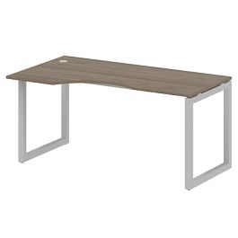 Metal System Quattro Стол криволинейный левый на О-образном м/к 50БО.СА-1 (L) Вяз/Серый металл 1600*900*750 - Фото предпросмотра