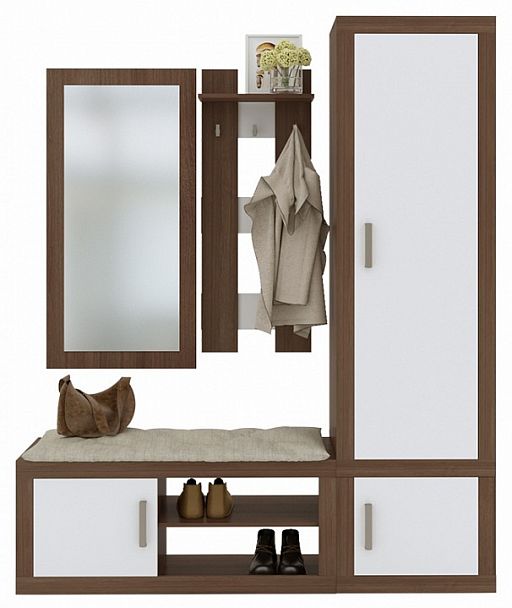 Стенка для прихожей Toivo ТОЙ-ПР 7 Белый/Шамони - Вид 1