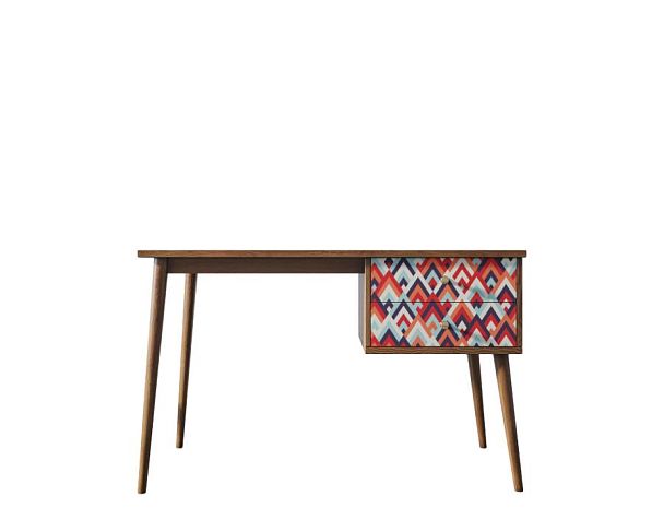 Стол рабочий Berber принт 2 с одной тумбой арт BB20/Print_02 - Вид 1