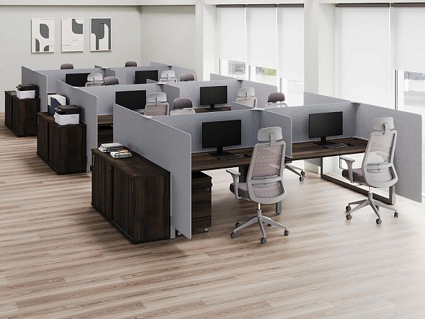 AcustiX Боковая панель-ширма для стола глубиной 720 VE.PBS2-602 Крем-брюле H=600 - Вид 3