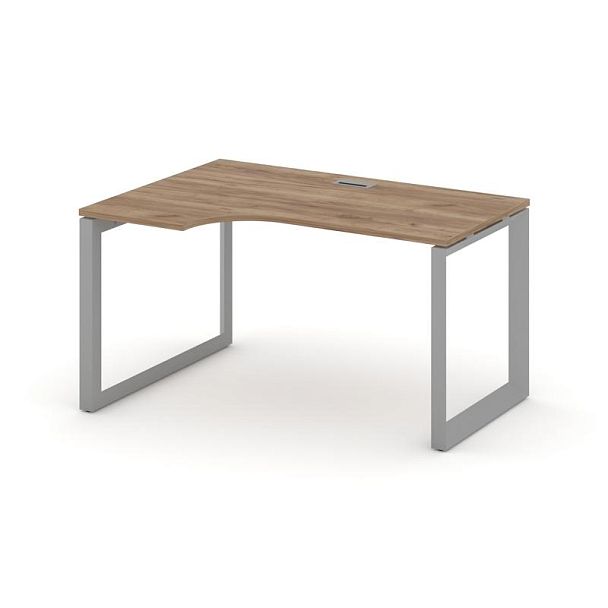 Style Project Next Стол рабочий эргономичный SN-59O.SPA-022(L) Дуб Табак/Металл Серый/Серебро Заглушка 1580*800/980*750 - Вид 1
