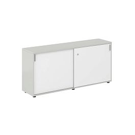 Шкаф купе 1638х400х750 низкий, с замком / корпус цвет: серый бархат, фасады: белый Сигма / Sigma - Фото предпросмотра