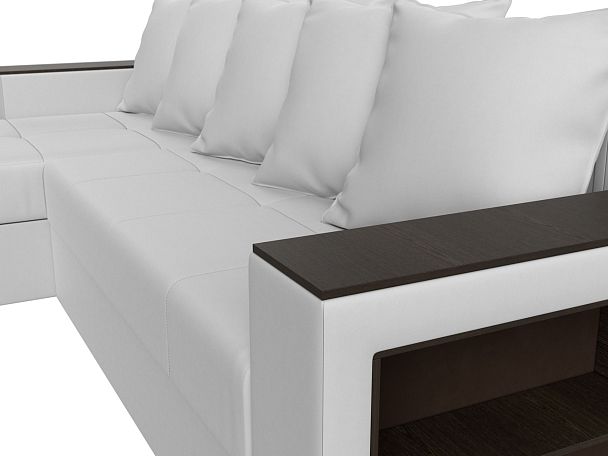 Диван угловой Дубай Лайт угол левый (полностью экокожа белая) - Вид 4
