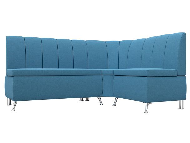 Диван кухонный угловой Кантри правый угол Рогожка голубой - Вид 1