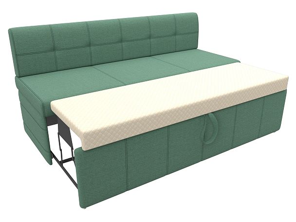 Диван кухонный прямой Лео Рогожка зеленый - Вид 7