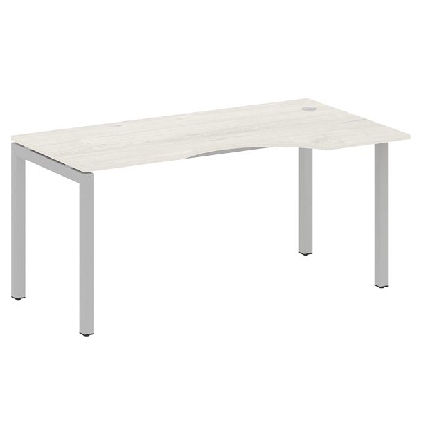 Metal System Quattro Стол криволинейный правый на П-образном м/к 50БП.СА-1 (R) Дуб наварра/Серый металл 1600*900*750 - Вид 1