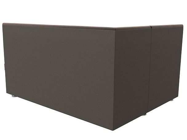 Кухонный угловой диван Уют левый (полностью велюр коричневый) - Вид 6