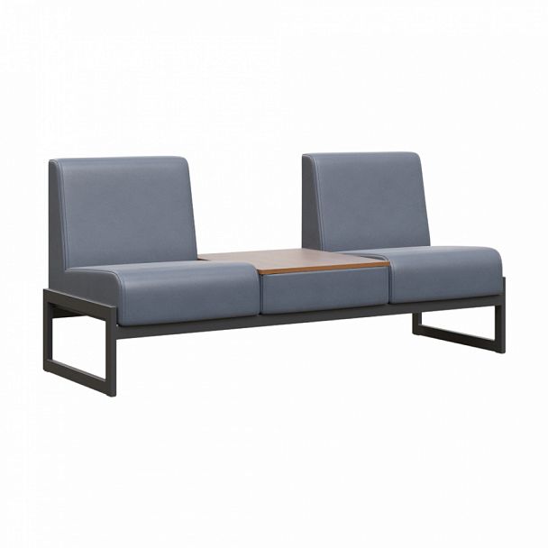 Диван двухместный со столиком универсальный "MODULE" MD.D2-ST2 Черный+серый - Вид 1