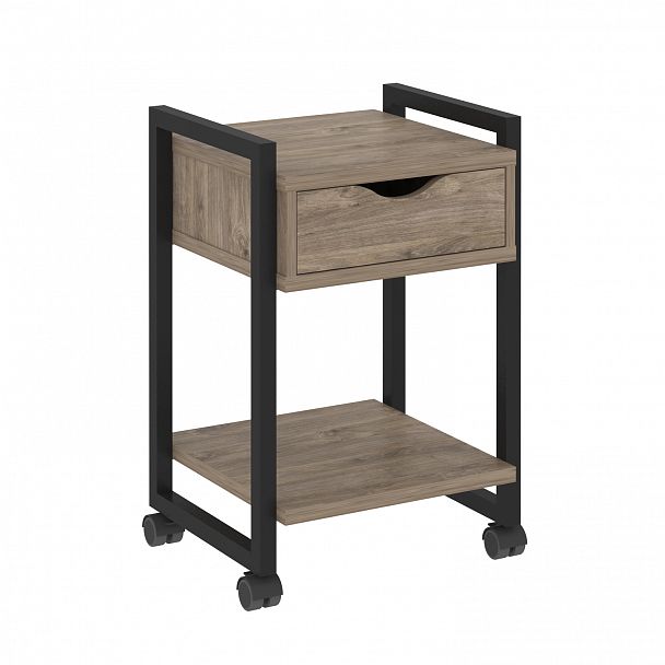 Тумба на колесах "Loft" VR.L-T1.K тиквуд темный/черный - Вид 1