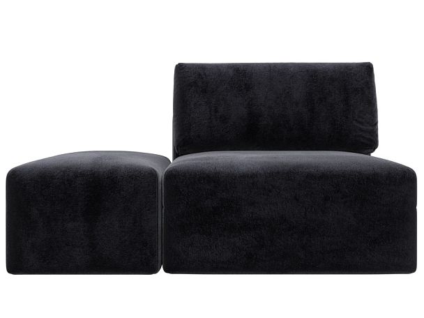 Модули диван и пуф Лига-060 НПБ Велюр серый - Вид 1