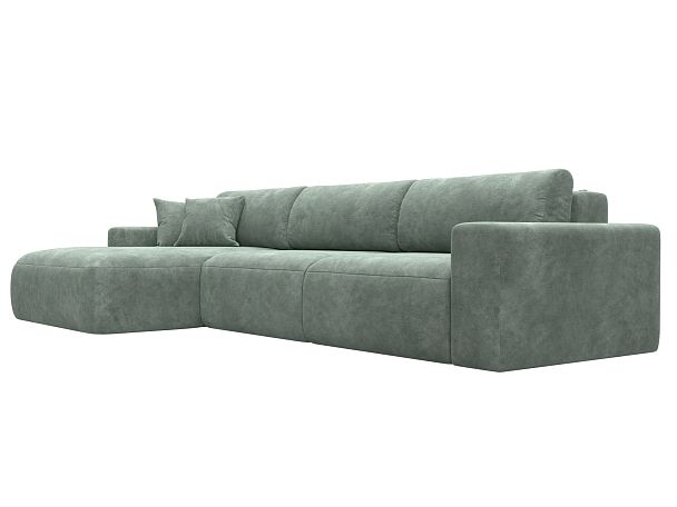 Диван угловой Лига-036 НПБ Классик Лонг левый угол Велюр зеленый - Вид 3