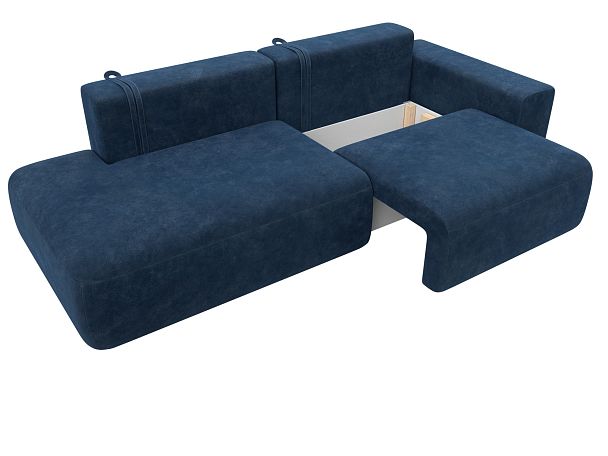 Диван прямой Лига-036 НПБ Модерн подлокотник справа Велюр синий - Вид 7